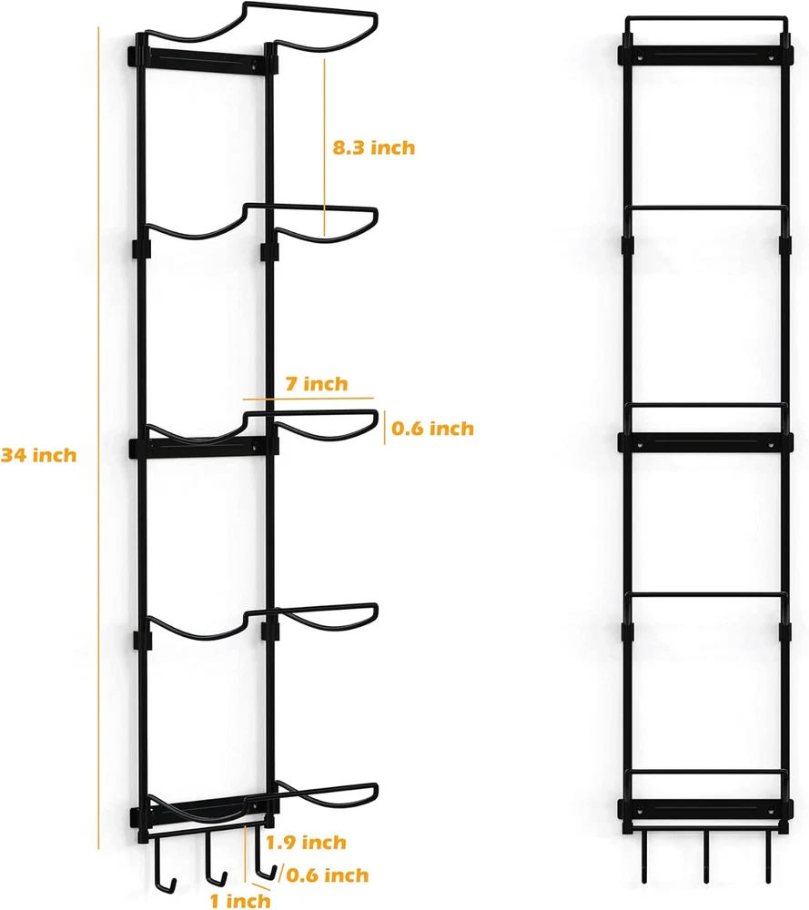 Yoga Mat Holder Wall Mount, Wall Rack Organizer, Storage Foam Roller and Block,