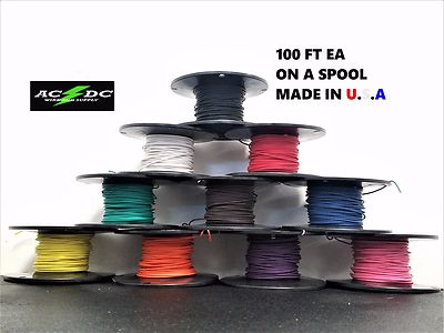 1000' AUTOMOTIVE WIRE 18 AWG HIGH TEMP GXL STRANDED WIRE 10 COLORS 100 FT EA 