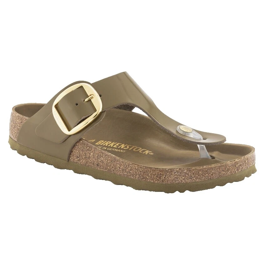 Sandálias de couro envernizado Birkenstock Gizeh para mulheres