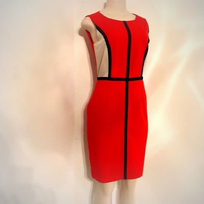 Ellen Tracy Color Block Red Dress, Sz 4 | eBay