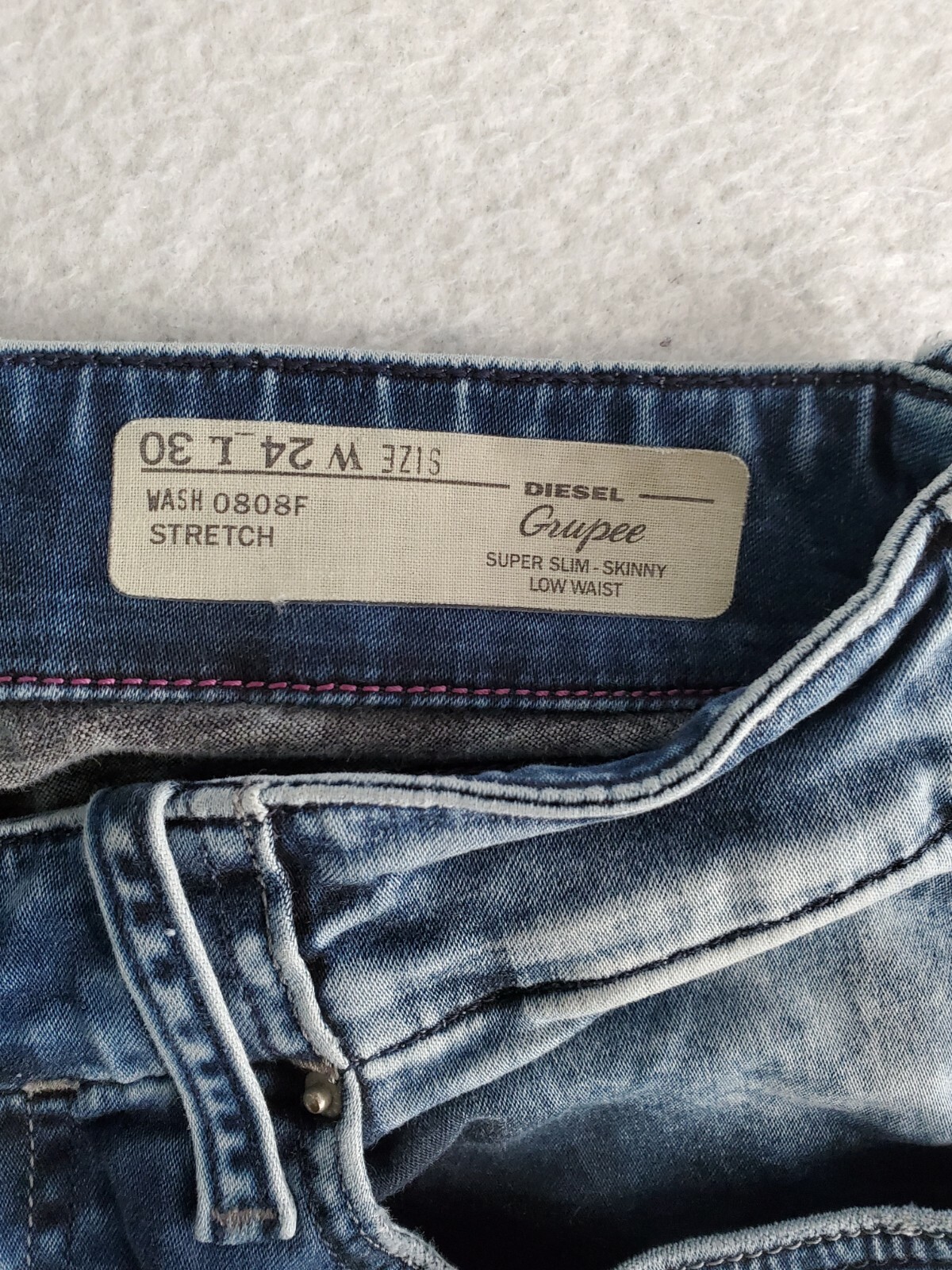 Diesel Jeans Womens 24 Grupee Super Slim Skinny Stret… Gem