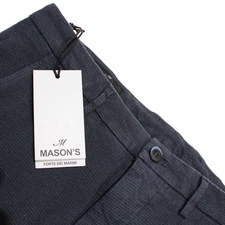 Mason's NWT Chinos / Casual Pants Size 48 (US 32) Torino in Blue Cotton Blend