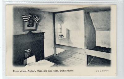 ZIMMER WO ANDREW CARNEGIE GEBOREN WURDE, DUNFERMLINE: Fife Postkarte (C62390)