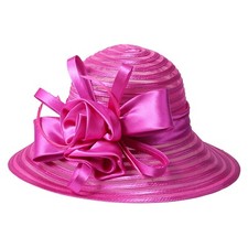 Rose Wide Brim Sun Hats For Women Floppy Cap Elegant Flower Church Fedoras