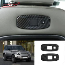 For Land Rover Defender 2020-2023 Carbon Fiber Rear Seat USB Connector Frame 2PC