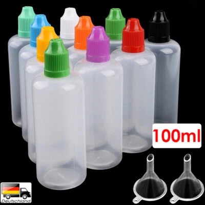 MARKENLOS 10+2 Set 100ml Liquidflaschen E-Zigarette Dropper Bottle Tropfflaschen Trichter