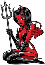 Devil Red Girl Sticker Decal Sticker Tool Box Sticker Bumper Sticker Devil Red Girl Sticker Decal Sticker Tool Box Sticker Bumper Sticker