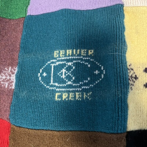 Vintage 80’s Ranzell Mills Colorado Ski Resort Patchwork Wool Blanket 55” x 46” - Bild 11 von 22