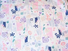 Whimsical Abstract White Pastel Rectangular Cotton Tablecloth 56" X 70"
