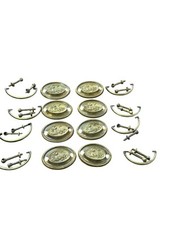 Antique Hepplewhite federal lion  oval plates brass period 1 3/4 bore set 1820