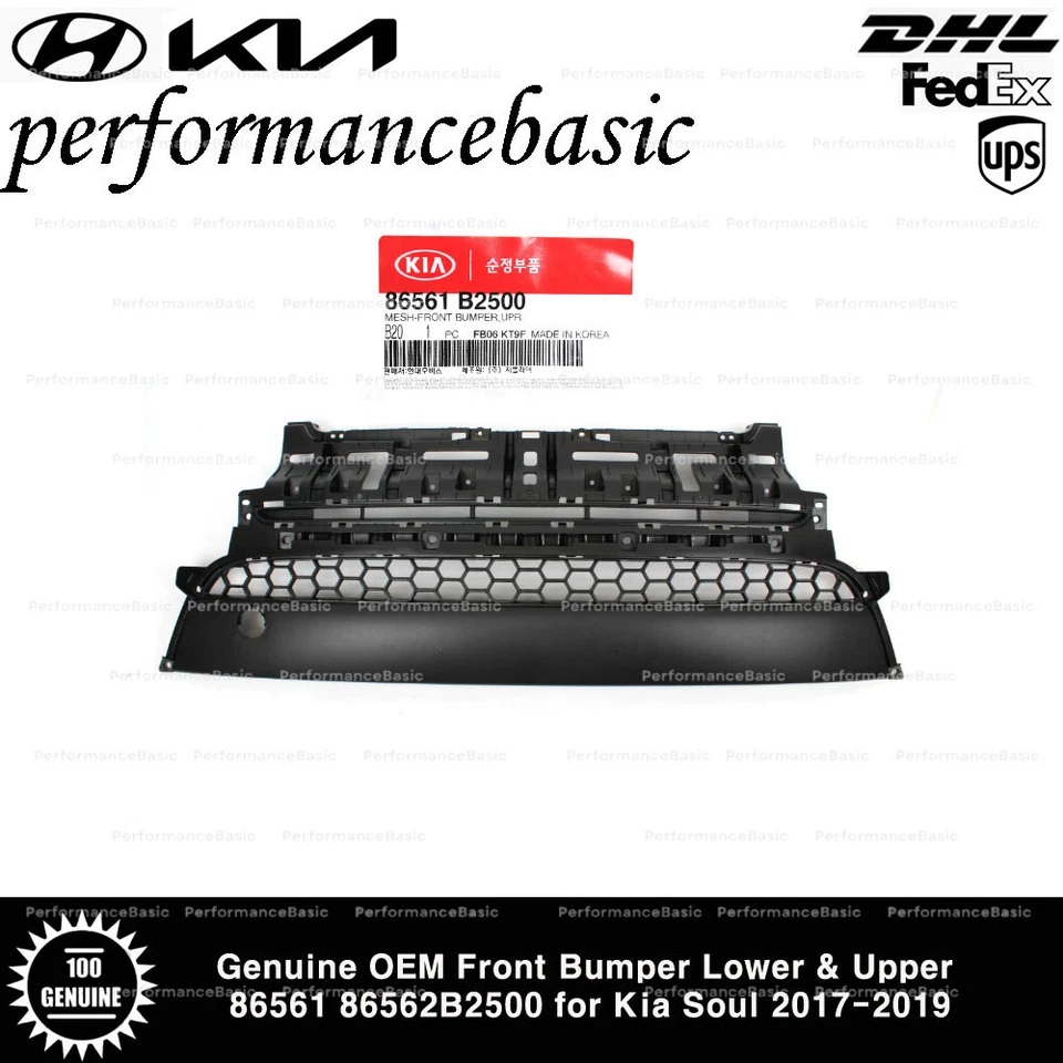 Parachoques delantero inferior y superior original OEM 86561 86562B2500 para Kia Soul 2017-2019 Foto 2 de 3