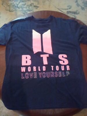 BTS WORLD TOUR2018「LOVE YOURSELF」 BTS World Tour 2018 Love Yourself size M black pink shirt | eBay