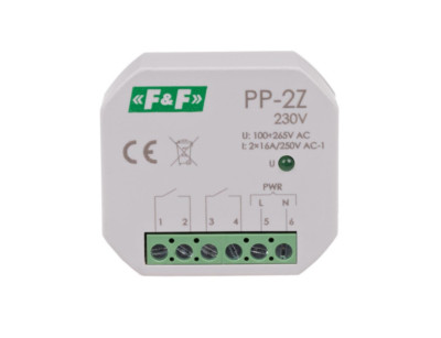 F&F PP-2Z Elektromagnetische Relais 230V 16A 2x NO LED Leuchtmittel Beleuchtung 