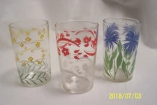 3 Vintage Federal Glass Swanky Swigs For Kraft Cheese Spread