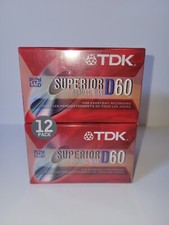 TDK D60 Superior Normal Bias 12-Pack Blank Recordable Cassette Tapes New Sealed