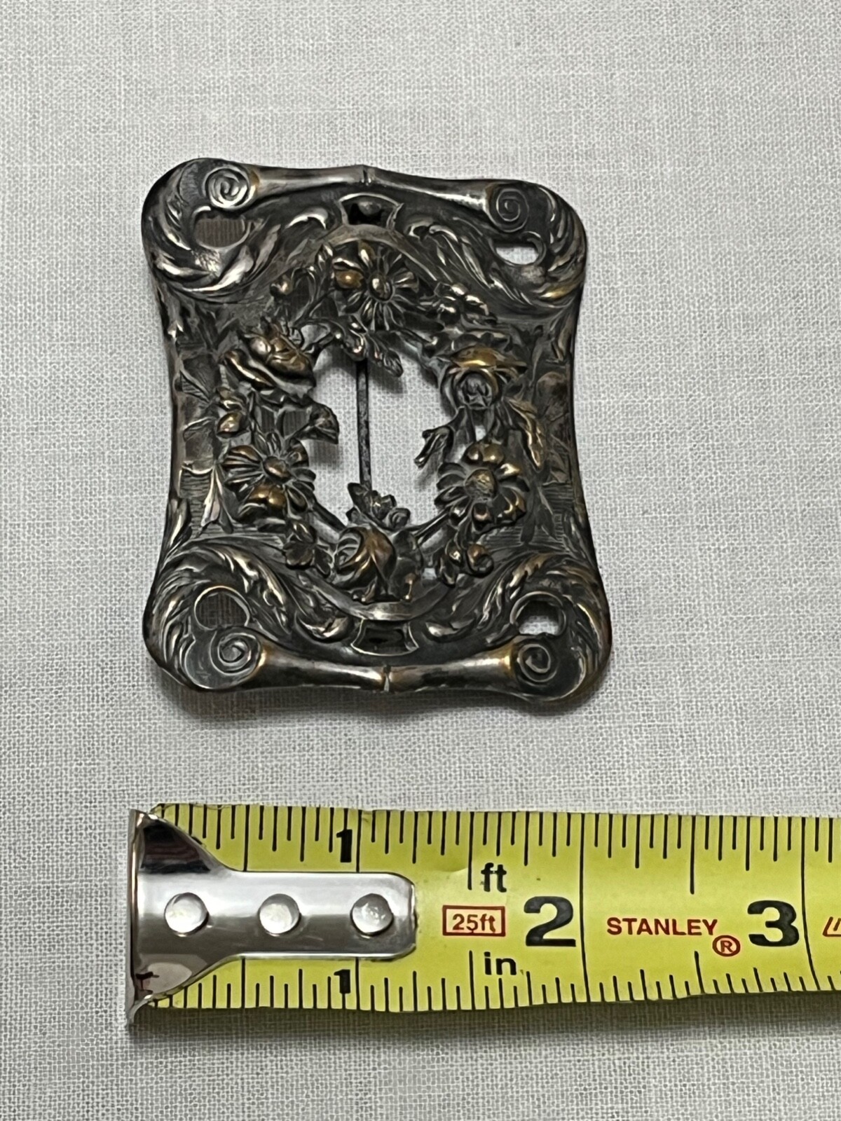 Victorian silver over brass rectangular detailed … - image 17