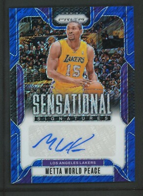 2024-25 METTA WORLD PEACE 25/25 AUTO PANINI PRIZM SENSATIONAL SIGNATURES SHIMMER