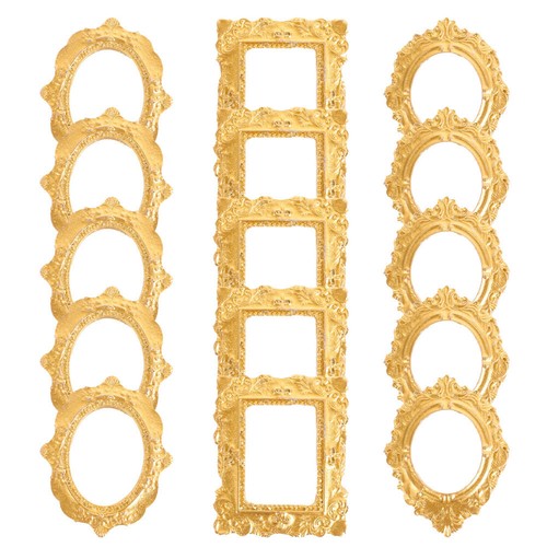 15 Pcs Photo Display Frame Accessories Resin Art Maximalist Decor Dollhouse