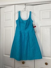 NWT Nine West Size 4 Fit & Flare Dress Sleeveless Aqua Lined Women’s NEW $98