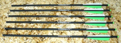 HOBO ARCHERY PRODUCTS 20" Carbon Crossbow Bolts Hammerfist Hobo Archery Product Arrows 6 Green/White