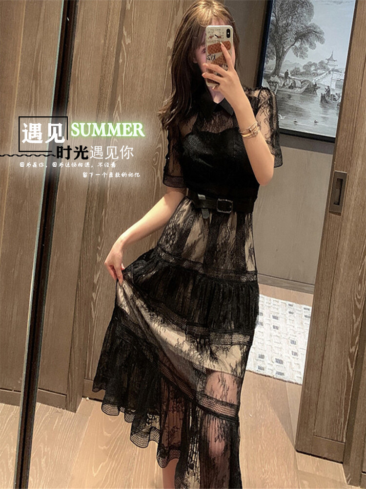 ワンピース SELF-PORTRAIT Woman Dress Black RS25120SB BLACK Black Pearl Trim Knit Mini Dress – self-portrait-US