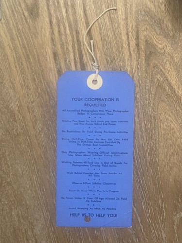 1972 38th Orange Bowl Press Pass Nebraska Cornhuskers Alabama Crimson Tide - Picture 2 of 2