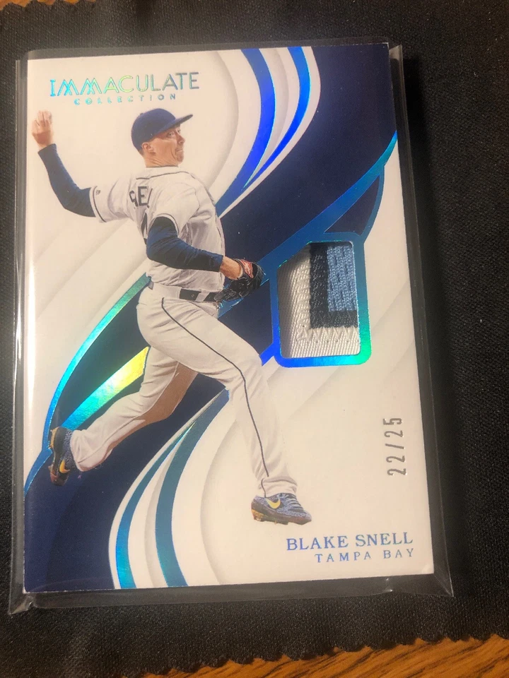 2019 Panini Immaculate Baseball Blake Snell 3 Color Patch card # /25 Rays - Image 3 of 3