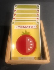 Crate & Barrel Heirloom Vegetable Seed Packet Appetizer Snack Plates Set of 6