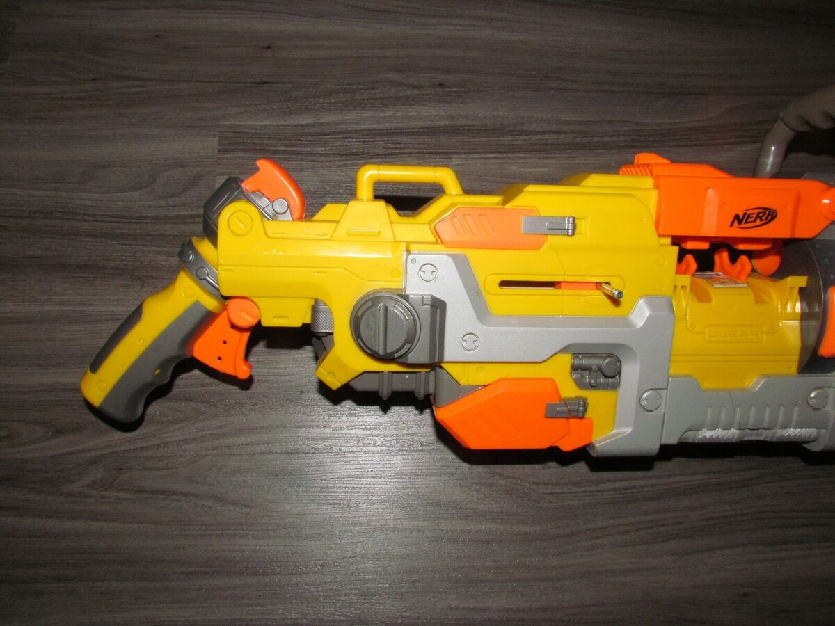 Nerf Vulcan EBF-25 Yellow And Orange Automatic Toy Dart Gun