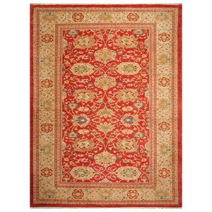 10-039-4-034-x-13-039-7-034-Authentic-Hand-Knotted-Oushaak-Wool-Oriental-Area-Rug-Orangy-Red
