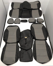 For Chevrolet Silverado Double Cab 2022-2026 Black Grey Leather Seat Covers T185