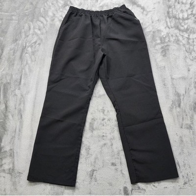 Vintage Chic Pants Womens 16 PETITE Black Pull On Elastic Waist Straight Casual