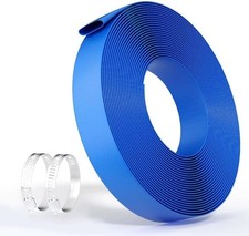 1.5" x 50 ft Discharge Hose Lay Flat Hose PVC Backwash Drain Hose with 2 Clamps