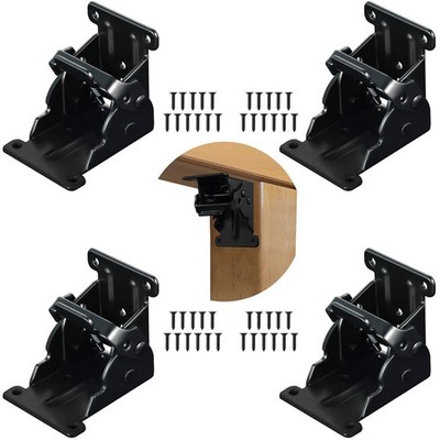 Dluno 4 Pack Folding Brackets 0-90 Degrees Folding Table Legs Brackets Heavy ...