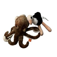 Realistic Plush Animals Mini Octopus  Ostrich 5  Wild Republic Petting Zoo Lot