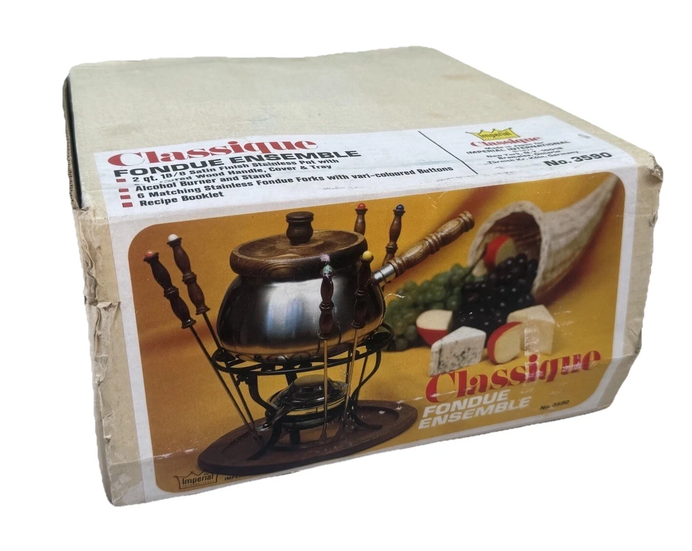 Vintage Imperial Classique Fondue Set Satin Finish Stainless 1971 Germany #3590
Opens in a new windo