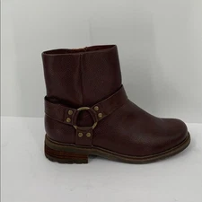 BOC Born Cole O-ring ankle boot brown shoe harness zipper chunky horse new 6.5