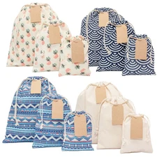 12 pcs Reusable gift bags. Bonus: 15 Gift tags & String. Multipurpose Gift wr...