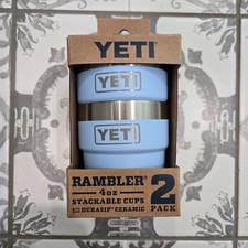 YETI 4 oz. Tazas apilables Big Sky Blue (color retirado) Rambler - Paquete de 2