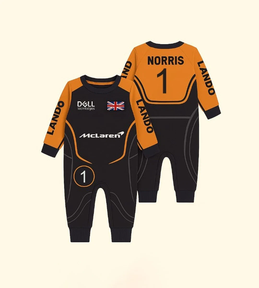 F1 McLaren driver Lando Norris Baby romper | F1 Birthday Gift
Opens in a new window or tab