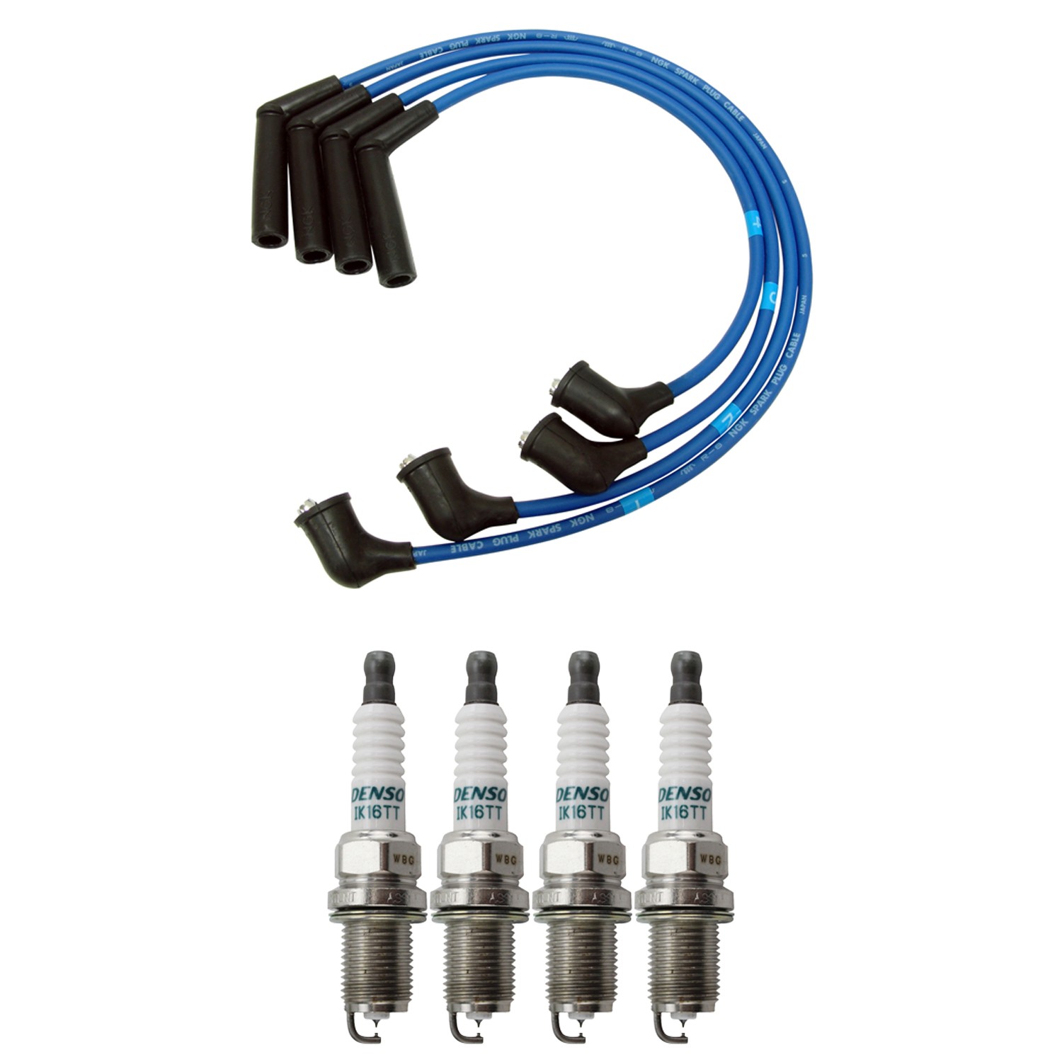 NGK Wire Set  Denso 4 Iridium TT Spark Plugs Kit for Mirage DE 1.5L L4 Vin A 02
