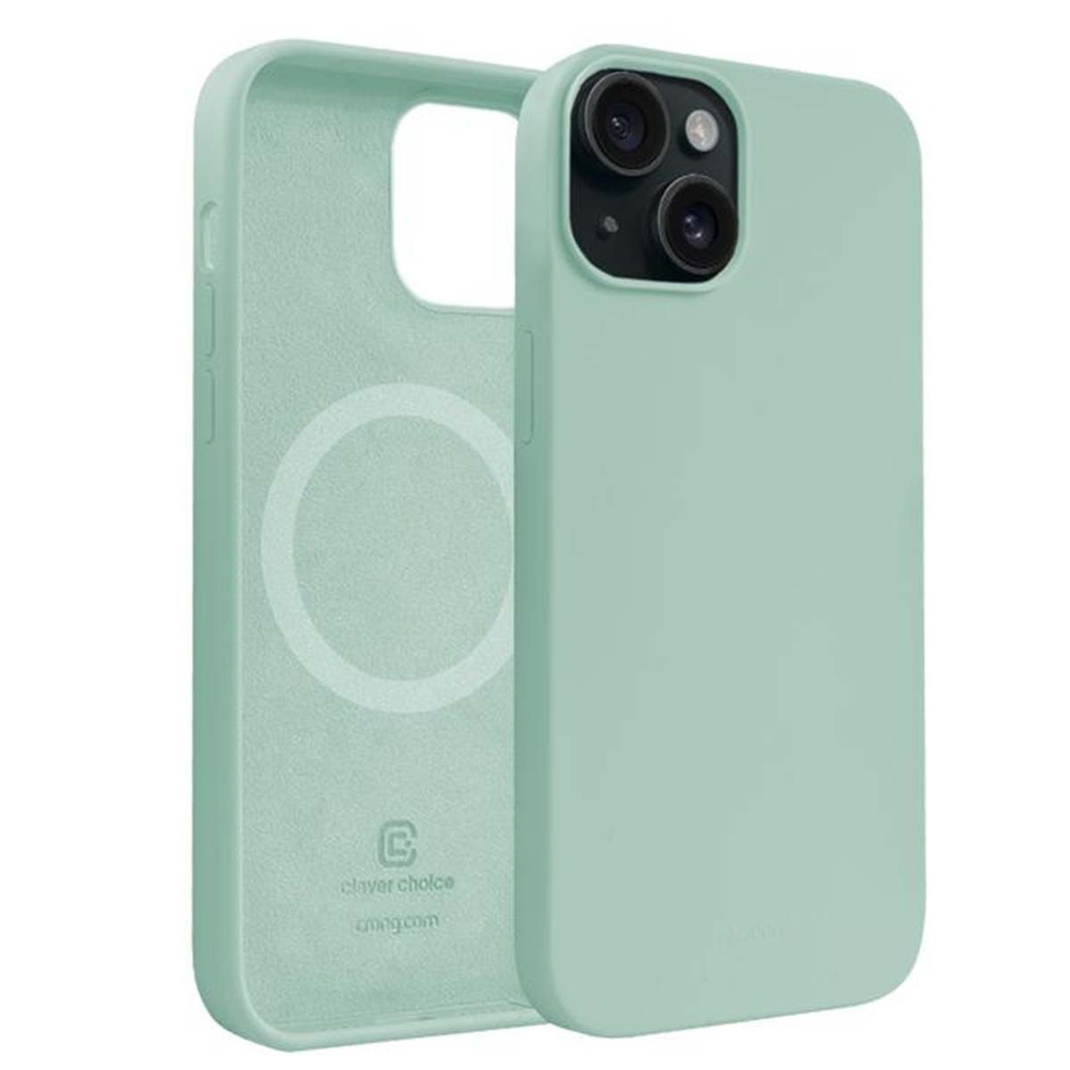 Protection silicone iPhone 15 souple verte menthe et antichoc