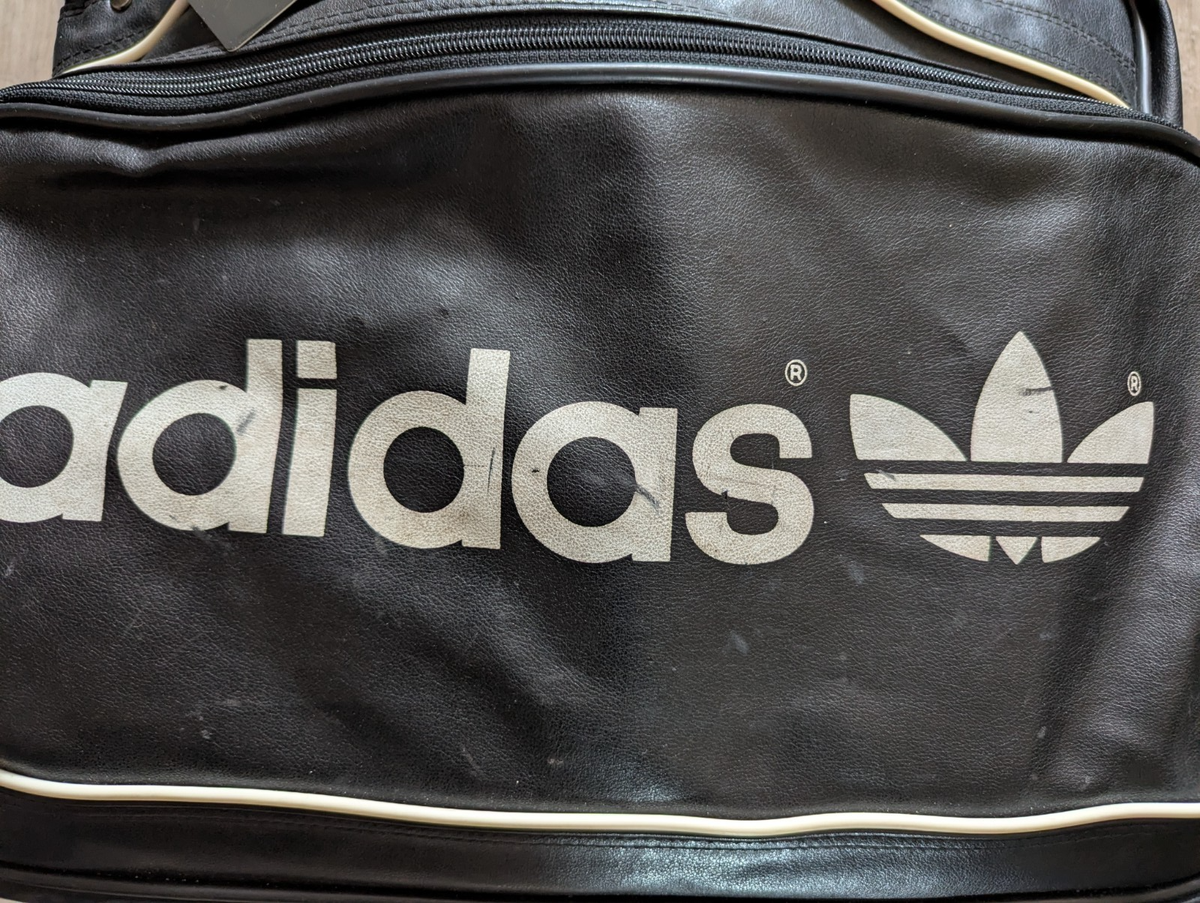 Adidas Vintage 80s 90s Large Duffel Bag Black White Trefoil West