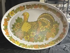 Vintage Melamine Large 21  Thanksgiving Turke...