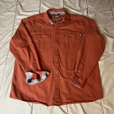 Hawx Work Gear Outdoor Cotton Canvas Pearl Snap Shirt Mens Medium Long Sleeve