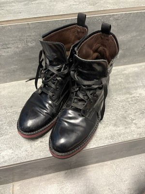 AGL Attilio Giusti Leombruni Lace-Up Size 38.5 Us 8.5 Ankle Boots Black