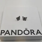 Genuine Pandora Earrings Vintage Butterfly Love Takes Flight Stud ALE 925 290547