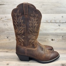 Ariat Women's Heritage performance Western Boots Round Toe Distressed Brown Sz 7