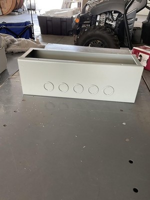 Gray Metal Wiring Trough Rectangular Electrical Junction Box Knockouts Enclosure