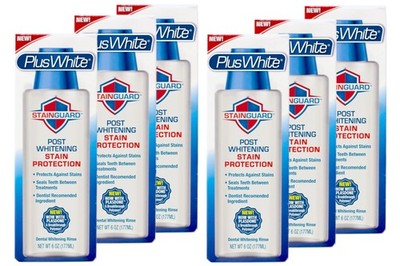 6 Pack Plus White Post Whitening Stain Rinse Protects Against Strong Stains 6 oz